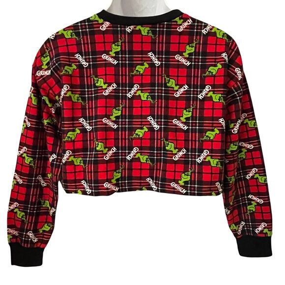 The Grinch X F21 Plaid Grinch Cropped Ugly Christmas Sweatshirt Size Small - Picture 1 of 4
